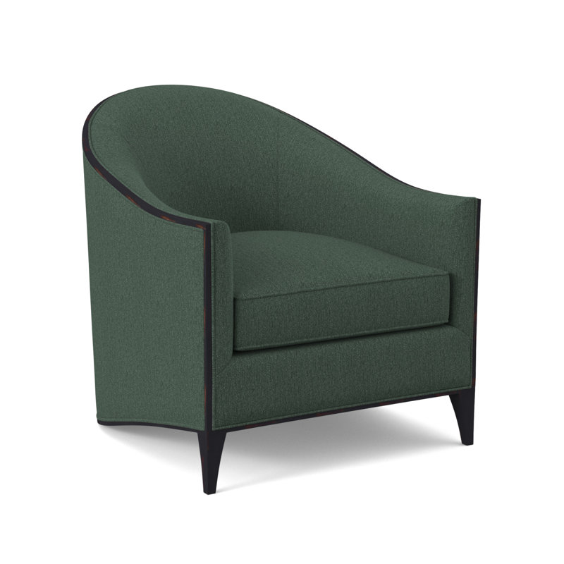 Atelier Sunbrella® Barrel Chair, Filigree Ivory 100% Polyester, Vintage Ebony