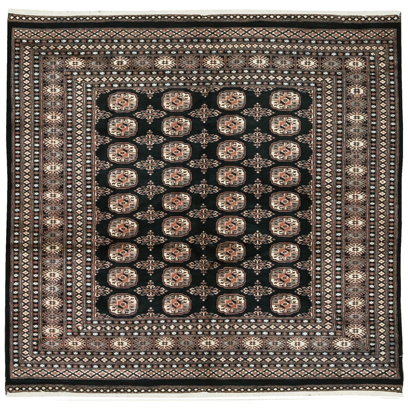 Hand-Knotted High-Quality Red and Black Area Rug