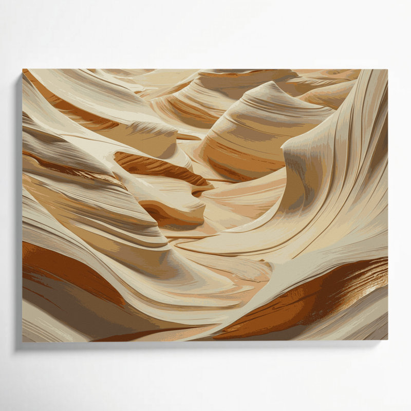 Toile horizontale rayée horizontale canyon beige, H 20 po x l 30 po