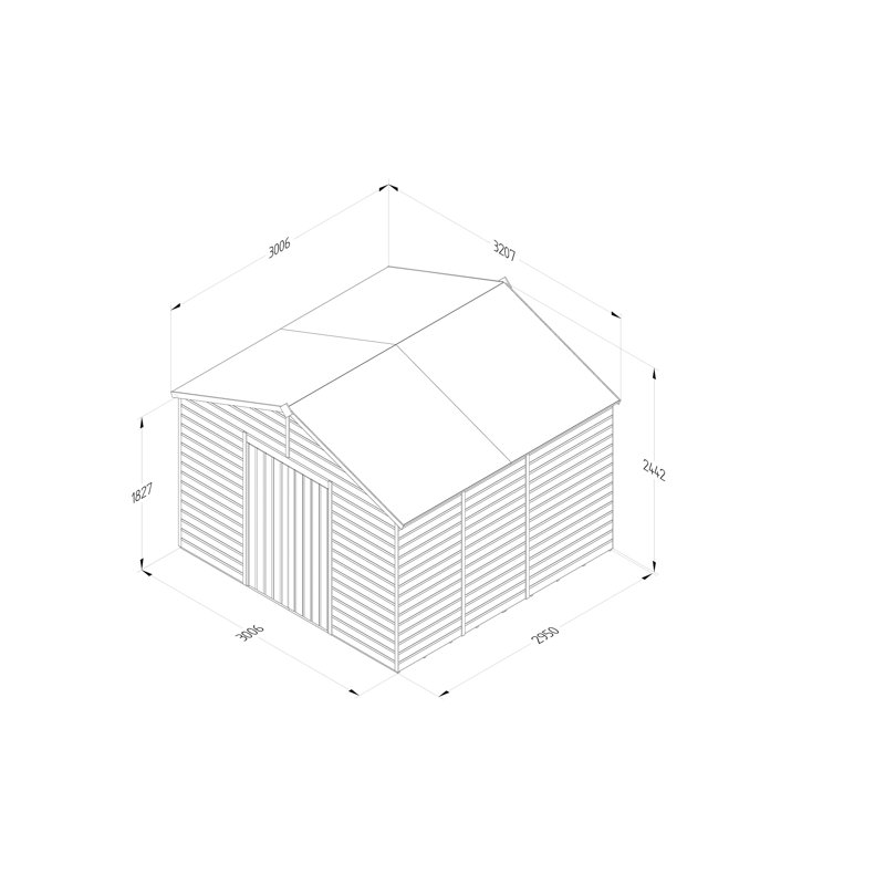  Beckwood 10x10 Pressure Treated Shiplap Apex Garden Shed