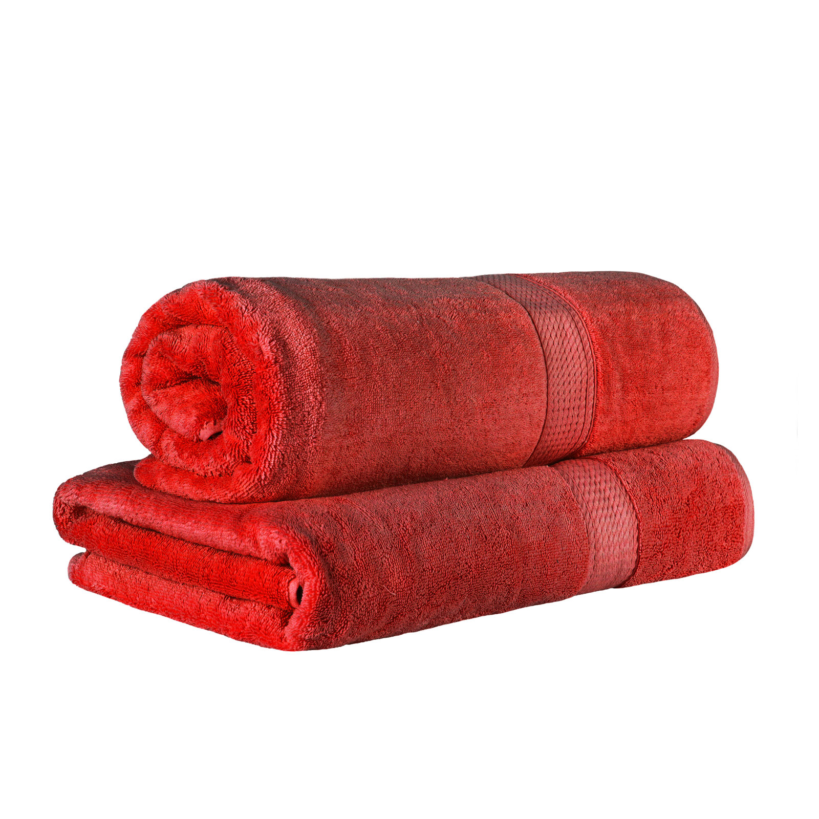 Renata 2-Piece Egyptian Cotton Bath Sheet Set, Red