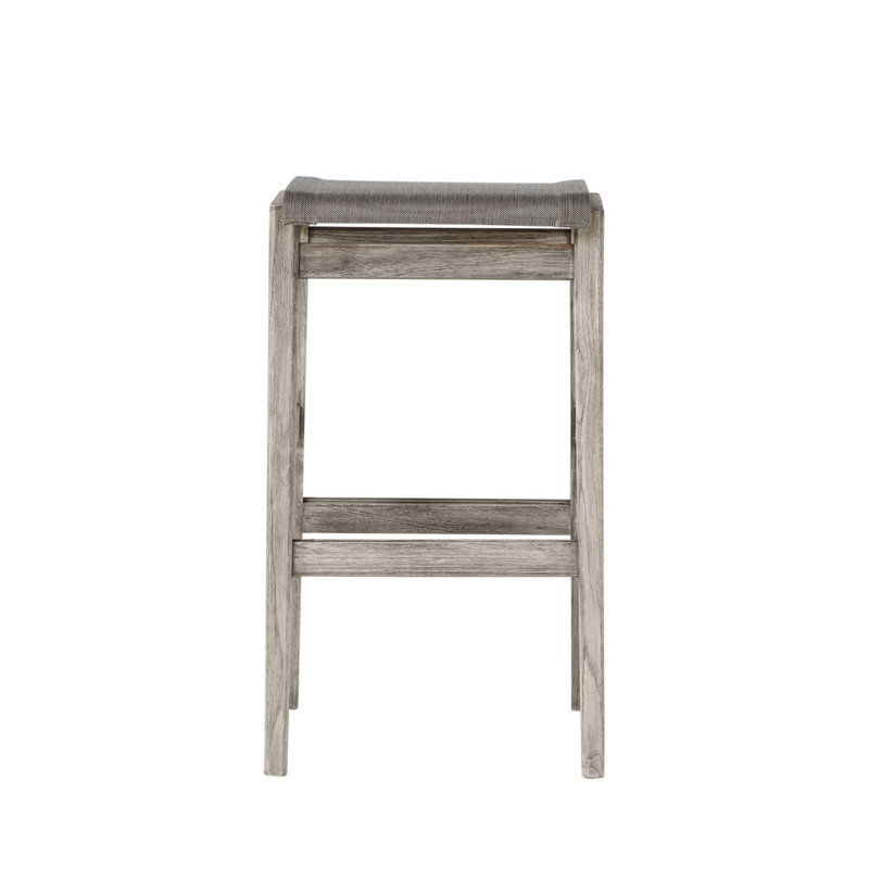 Coast Patio Bar Stool, Oyster Teak Frame/Gray Sling