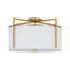 Transitional 3-Light Drum Linen Fabric Semi Flush Ceiling Light
