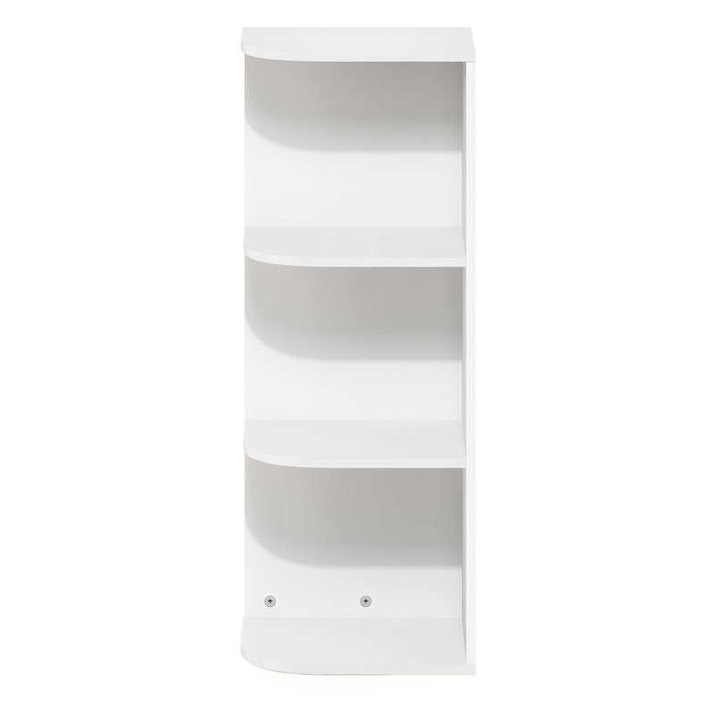 Bibliothèque d'angle à 3 niveaux, un excellent outil d'organisation et de rangement, Blanc