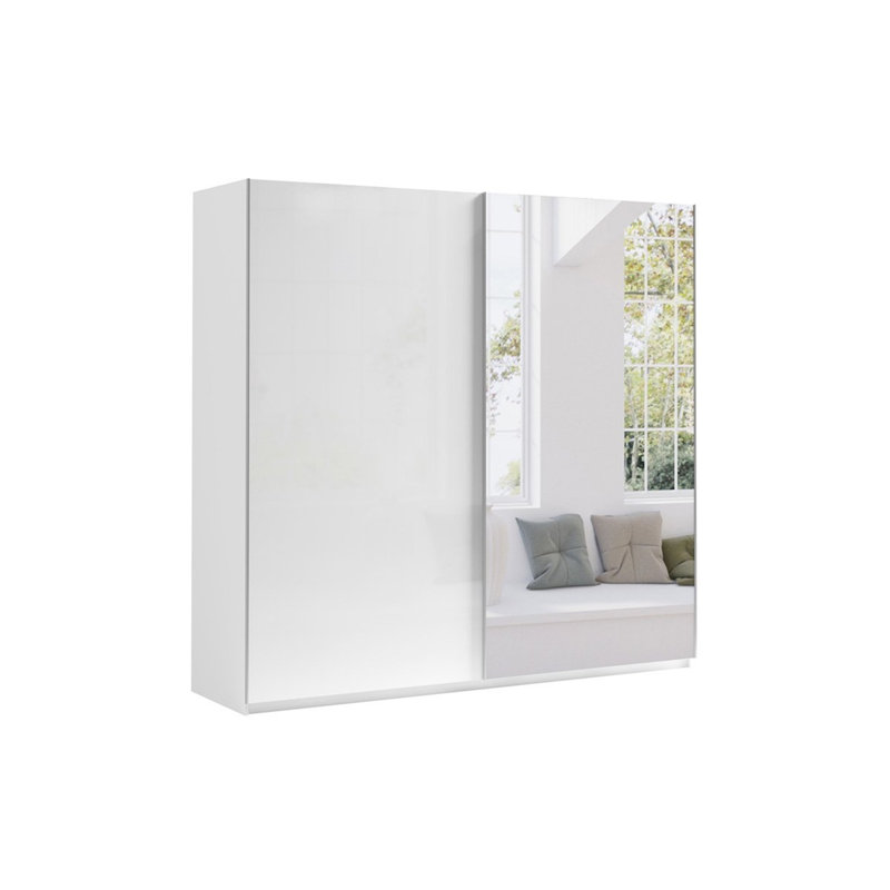 Enamul 2 Door Solid + Manufactured Wood Wardrobe