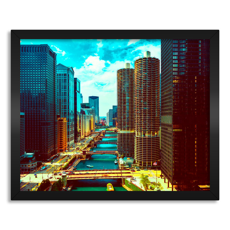 Chicago River, Chicago Illinois - reproduction de photo sur toile tendue