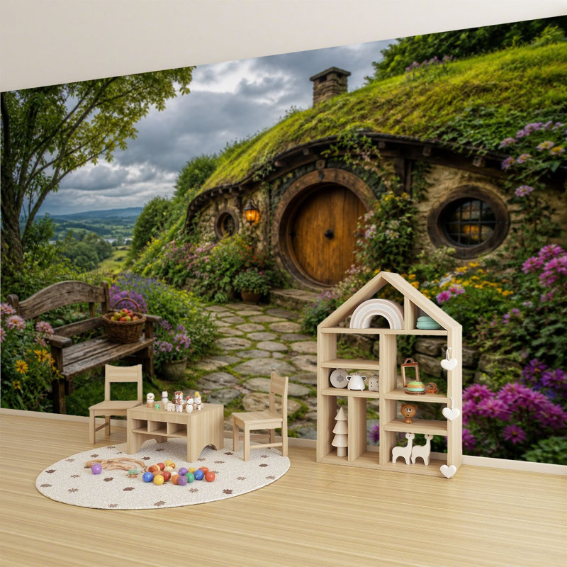 Papier peint mural autocollant « Jardin féérique » – Décoration murale moderne pour chambre et salon – 175 cm x 244 cm