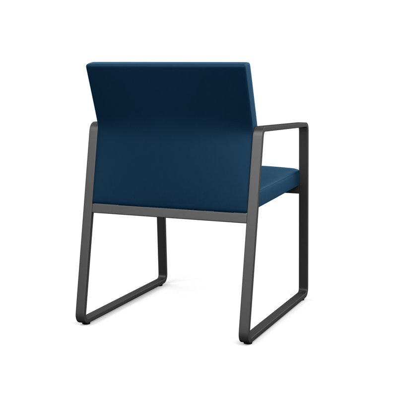 Chaise d'invité Gansett, Anthracite, Vinyle bleu Patriot Plus Imperial