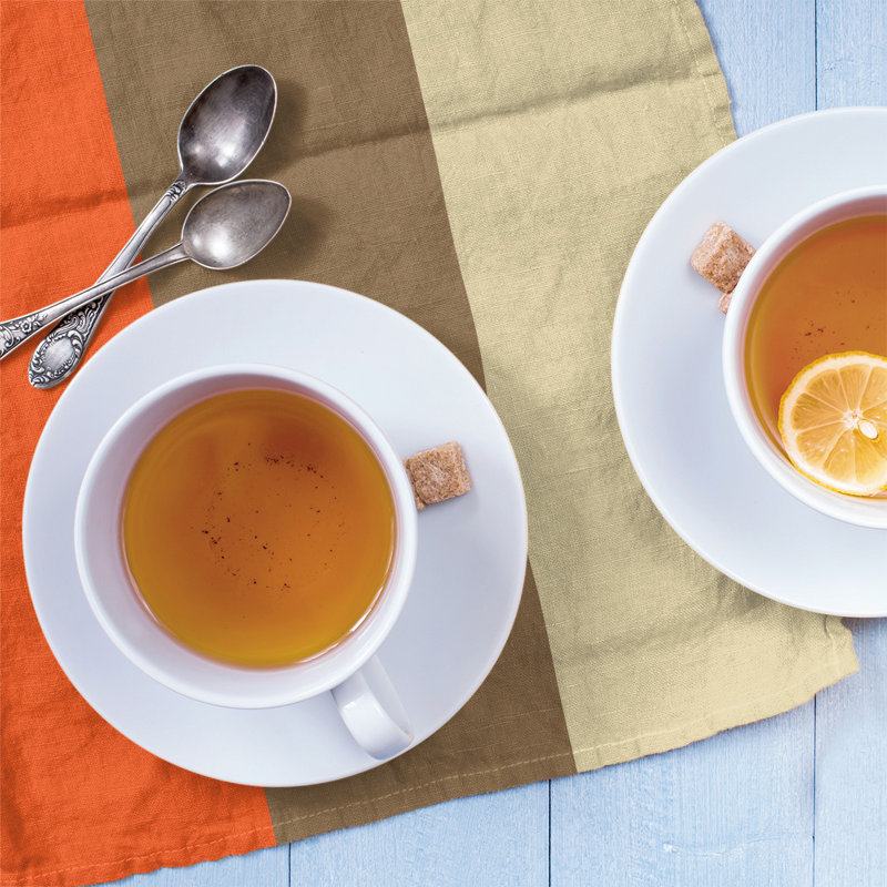 Stripe Tea Towel Kitchen Towel, Poly Twill, Orange/Gold/Cream Baseball