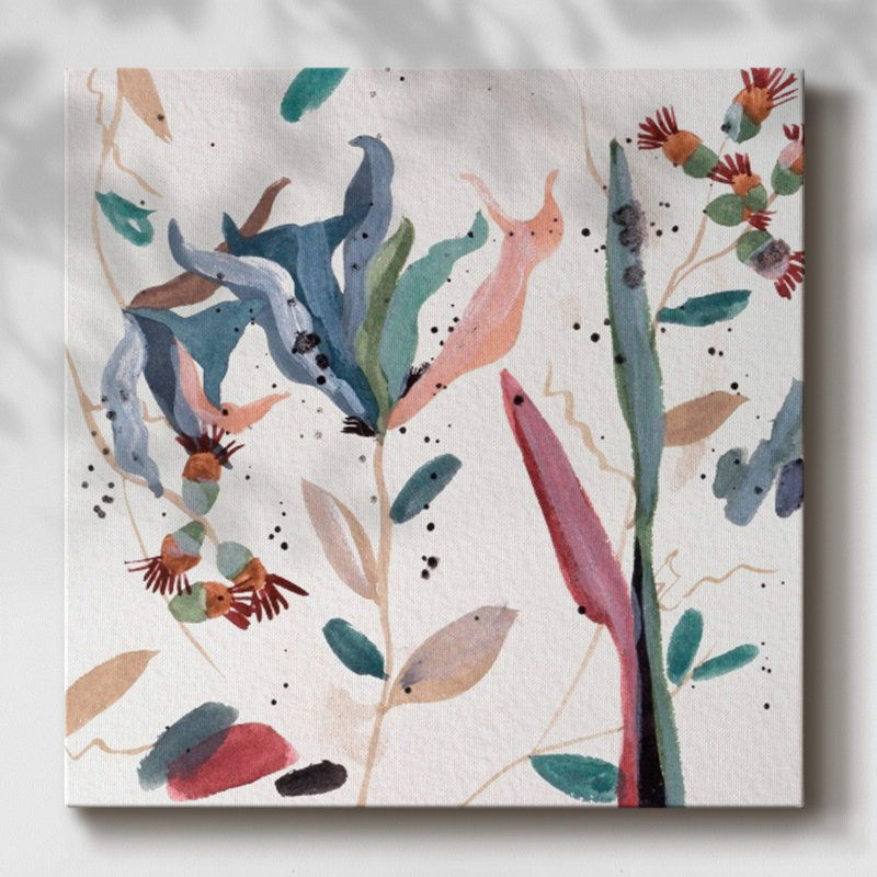 Composition florale contemporaine IV, H 40 po x l 40 po x P 1,5 po