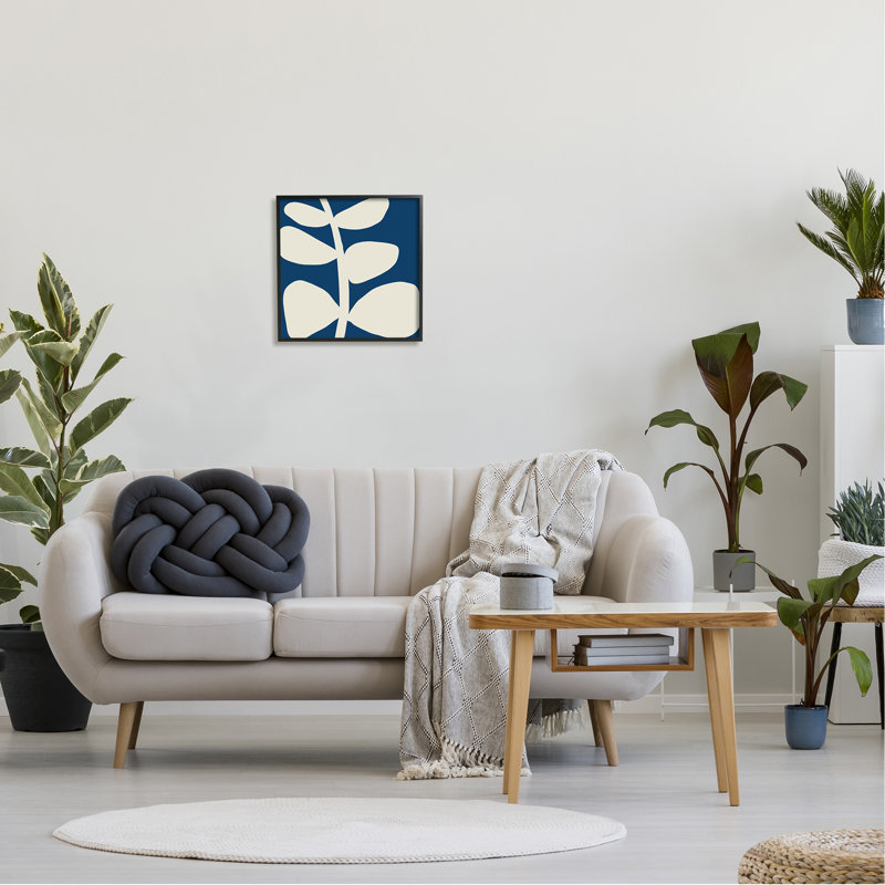 Gros plan sur une silhouette de feuille, Giclée encadrée noir minuit, H 17 po x l 17 po x P 1,5 po