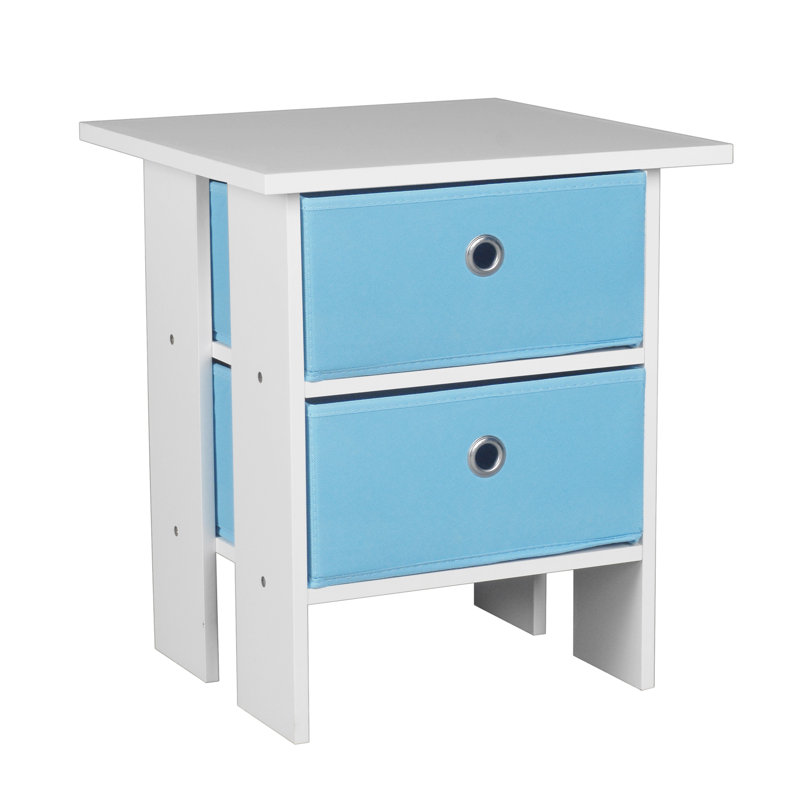 Allauddin End Table, Light Blue , White