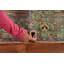 Tapis unique en laine noué à la main de style années 1960 de 7 pi 10 po x 11 pi 2 po rose