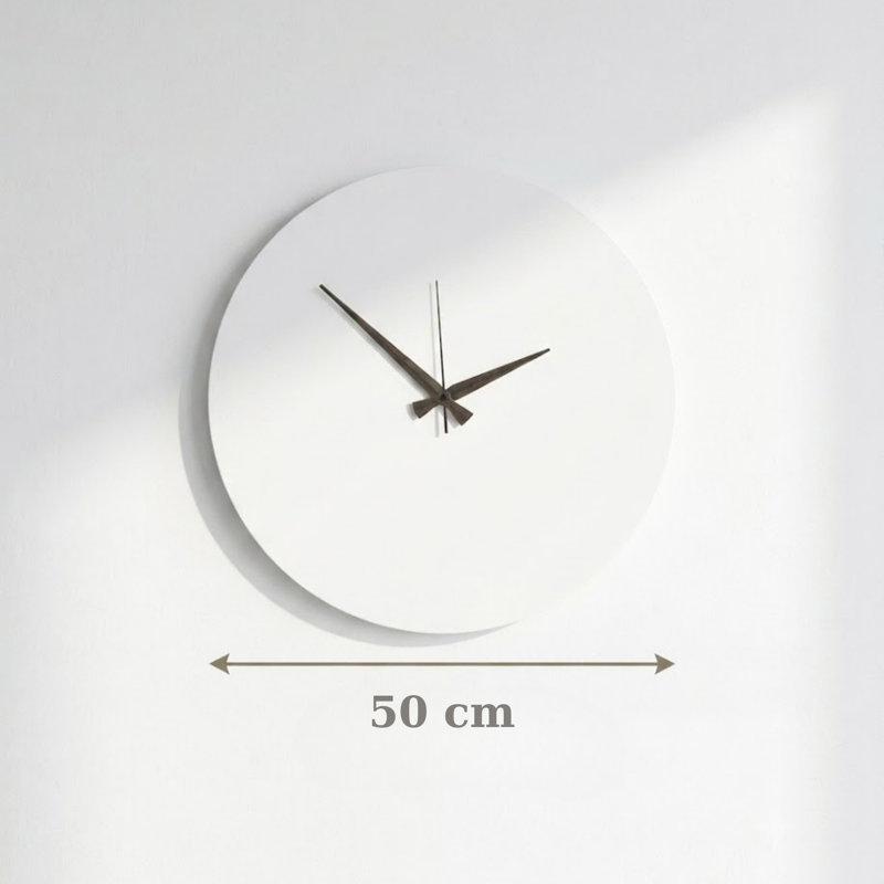Horloge 19,7 po x 19,7 po Elegant 100% panneau de fibres à densité moyenne, épaisseur: 0,2 pouce | Parfait pour la décoration de la maison ou du bureau, le design élégant ajoute une touche moderne à n'importe quelle pièce