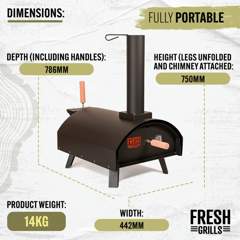 Fresh Grills Steel Countertop Wood-Burning Pizza Oven