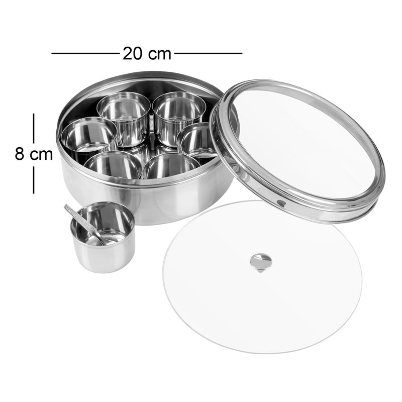 Freestanding Stainless Steel Spice Jar & Rack Set