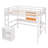 Wooden Loft Bed Frame With Desk And Writing Board, Loft Bed With Storage-853815559-853815558