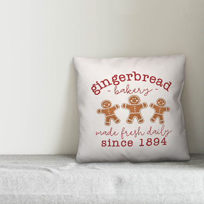  Gingerbread Bakery Throw Pillow Cover