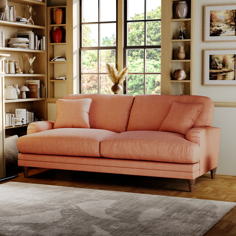 Adaku 3 Seater Sofa , Burnished Beech, Salmon