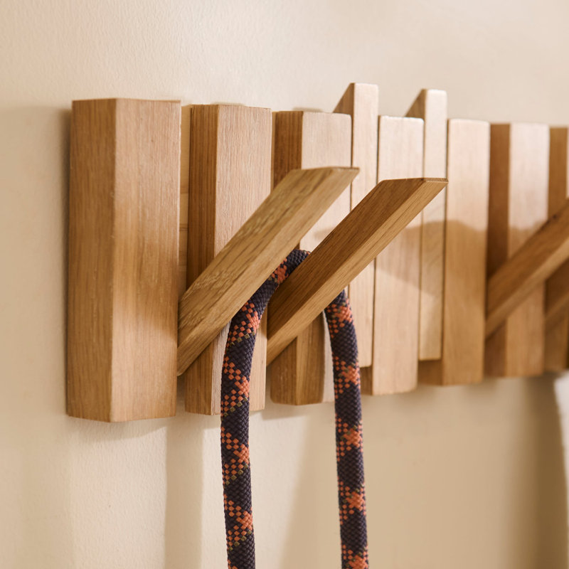 Rubberwood Wall 10 - Hook Coat Rack