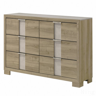 Mobilier de chambre à coucher en bois flotté avec commode à six tiroirs 1pc
