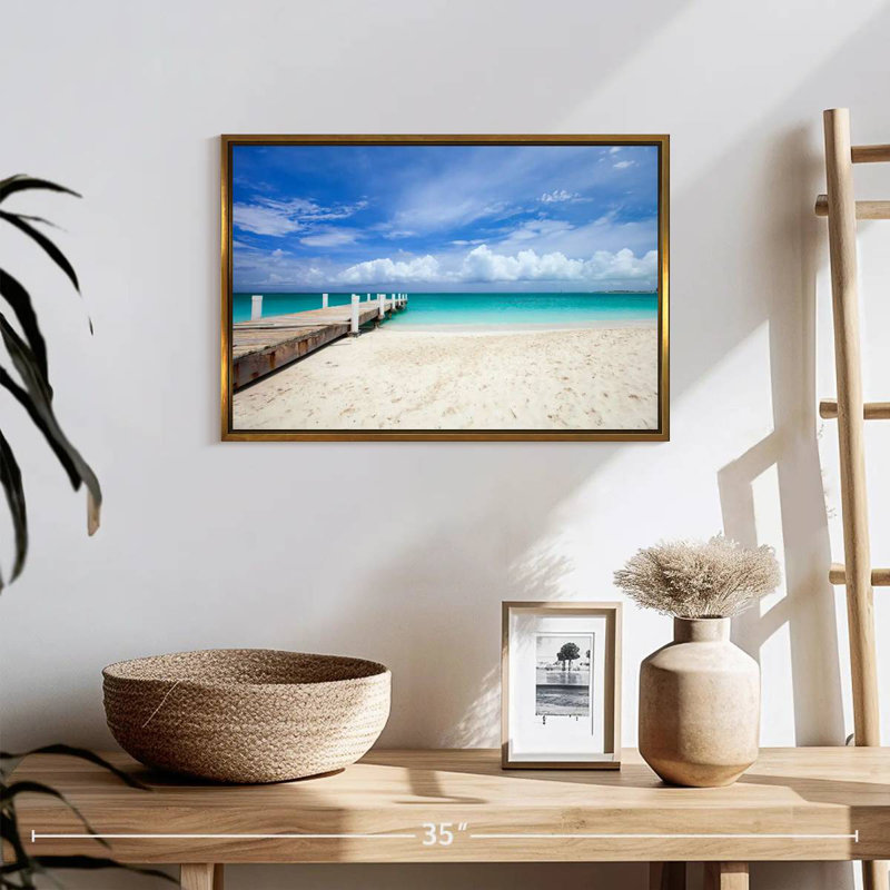 Île Providenciales Macfarlane, Cadre flottant doré, 19 po x 13 po