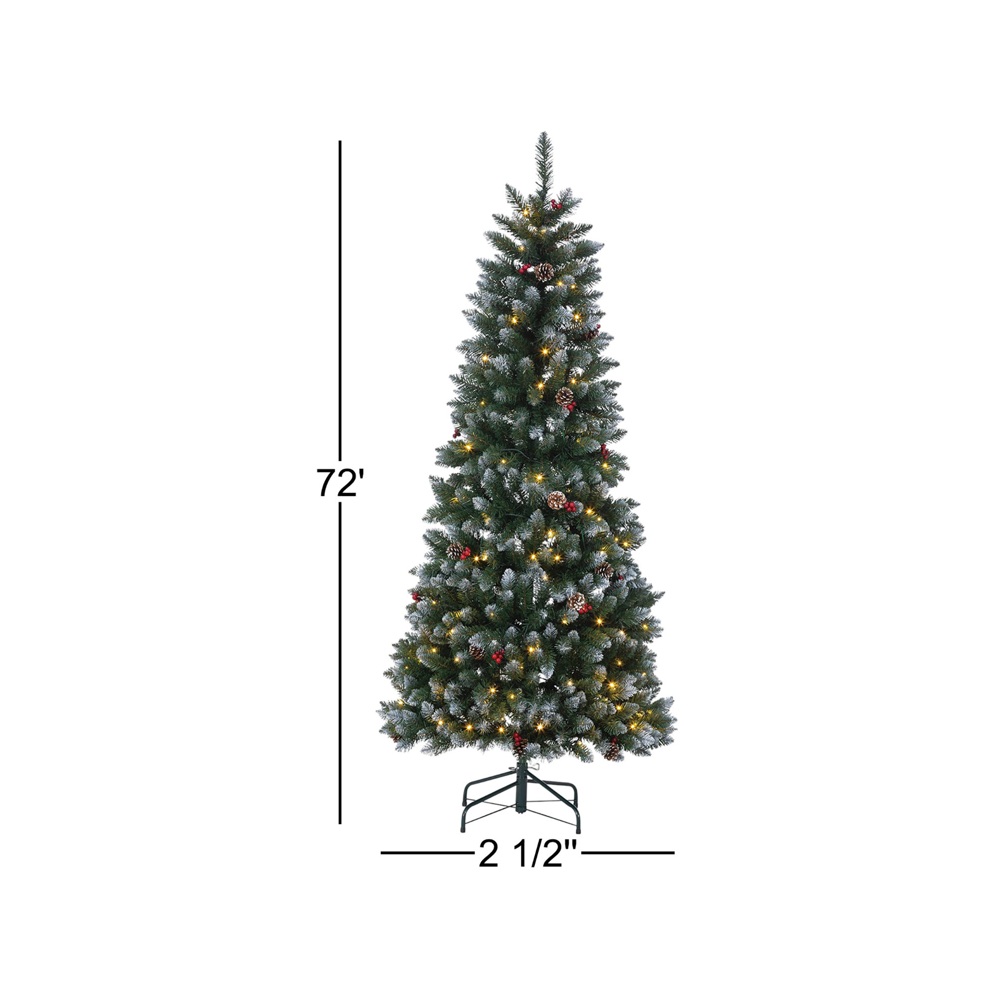 72' Lighted Artificial Pine Christmas Tree