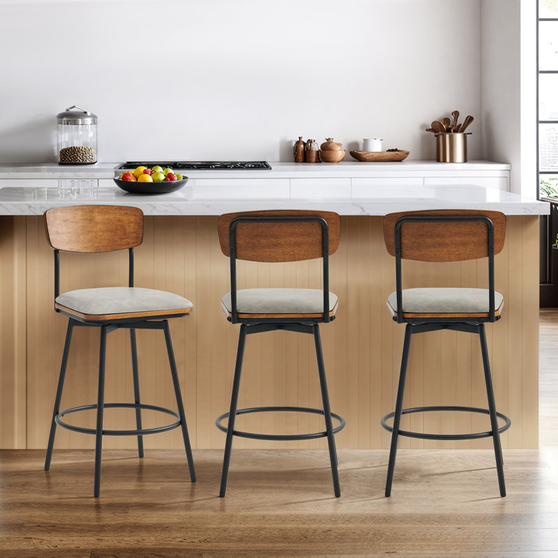 Tabouret de comptoir pivotant 27 po Avriel, Gris, Tabouret de comptoir (hauteur de siège de 27 po), 3