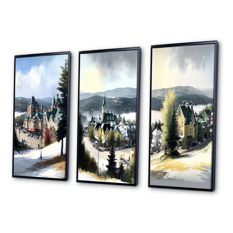 3 pièces sur toile, Noir, H 32 po x l 48 po