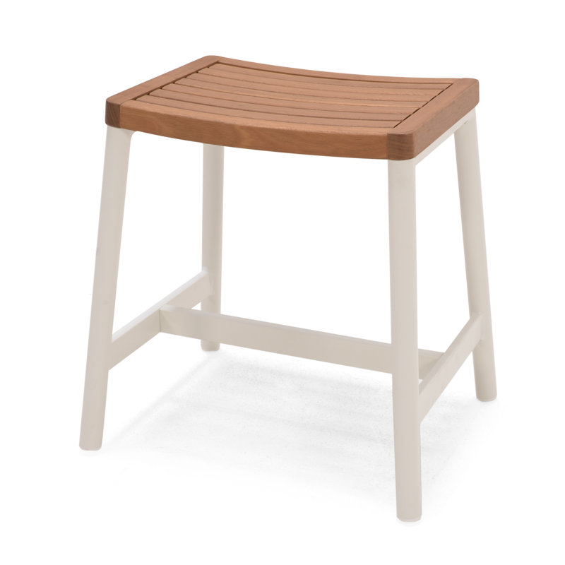 Tabouret de bar d'extérieur en bois et aluminium FSC - 1Pc