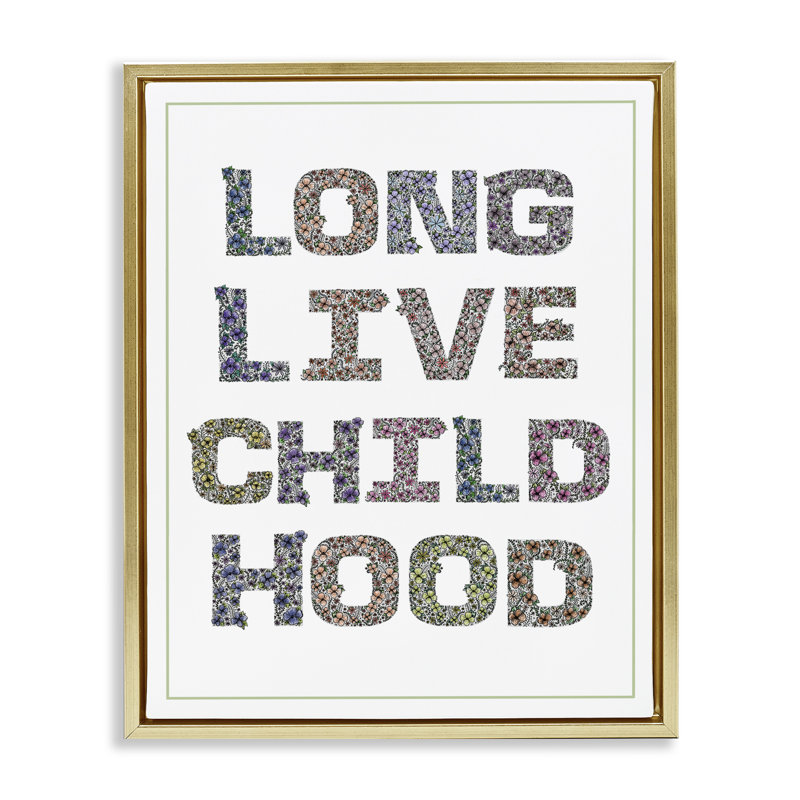 Cadre flottant Long Life Childington Florals, design par Jennifer Stith, H 21 po x l 17 po, Cadre flottant métallique doré