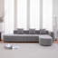 Canapé modulaire en forme de L avec siège courbé orienté vers la droite - Confort moderne de style bouclé gris (faisant face à la droite)