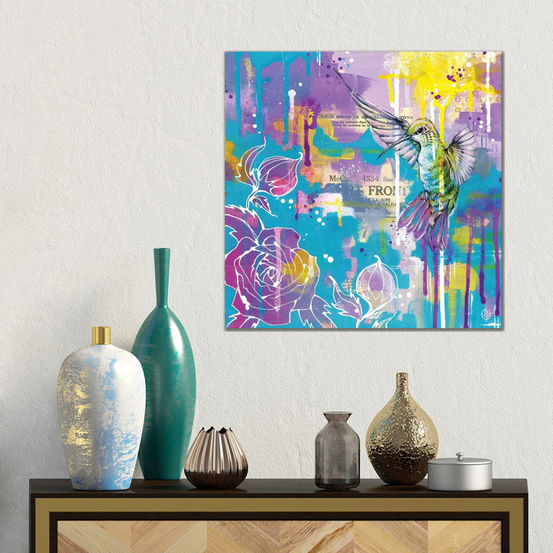 A Hummingbirds Folly by Sillier Than Sally - Gallery-Wrapped Canvas Giclée on Canvas, 45.72 cm H x 45.72 cm W, Canvas