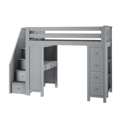 Amryis Twin 8 Drawer Loft Bed With Bookcase By Sand & Stable Baby & Kids -  Plank & Beam, 71-970-121