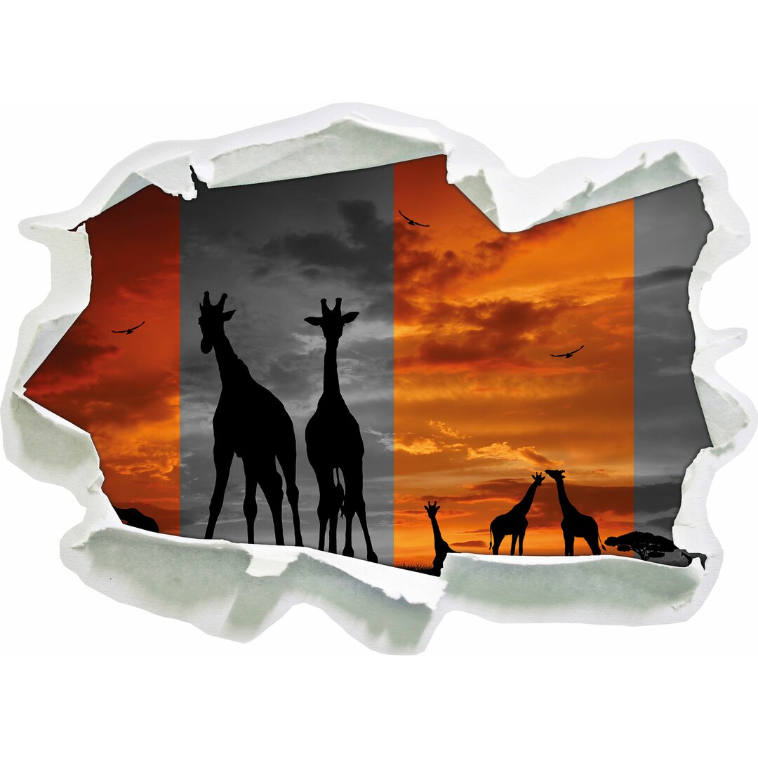 Wandaufkleber African Giraffes in Sunset