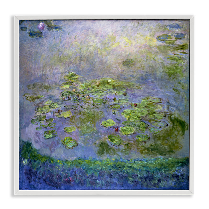 Giclée classique encadrée par Mon1000paintings, H 24 po x l 24 po, Giclée encadrée blanc bord de mer