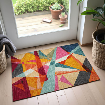 Tapis géométrique Premium Floyd AMF1609 lavable à la machine