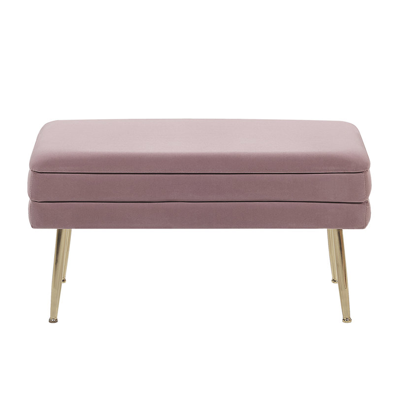 Gafford Upholstered Storage Bench, Pink, H43 x W79 x D37 cm
