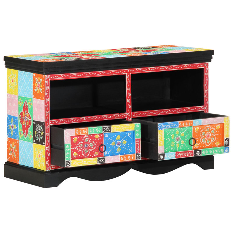 Solid Wood Rectangle Accent Cabinet