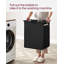 Panier à linge, panier à linge, trieur de linge avec sac coulissant et amovible, tablette, cadre en métal, 17,2 gallons (65 L), 19,7 po x 13 po x 28,4 po