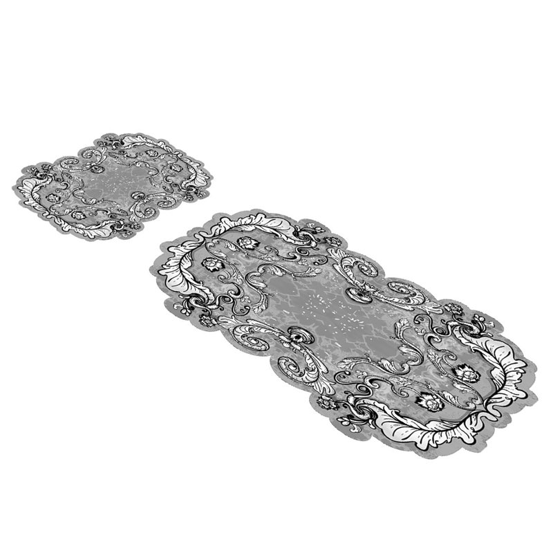 Soft & Absorbent Bathmat Set (2 Pieces), Grey | 100% Polyester, 1.6 lbs/sq yd, 0.4 in Pile Height | Non-Slip Underside, Antibacterial, Machine Washable | 19.7 x 23.6 in & 23.6 x 39.4 in | Perfect for Bathroom Decor