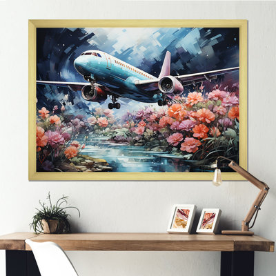Art floral de l'aviation I - Avion, impression d'art mural