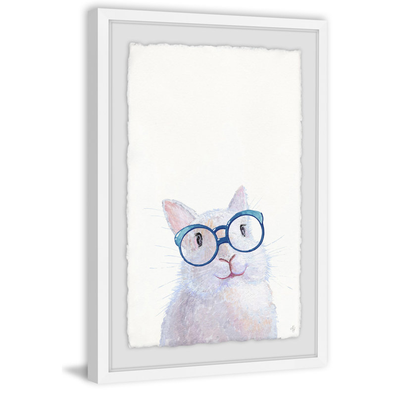 Nerdy Bunny - Single Picture Frame Painting, 46cm H x 30cm W