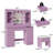 Durnan Vanity & Stool ,LED Lights And Power Outlet, Bedroom Makeup Vanity Table With 2 Glass Storage Cabinet And 7 Drawers-1246880468
