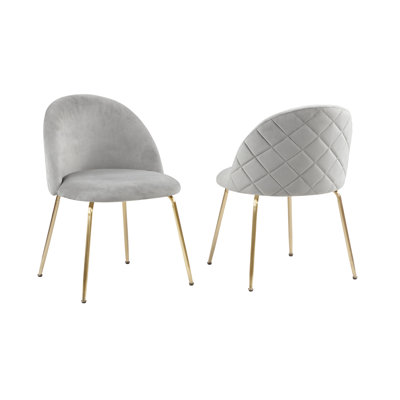 Chaise de salle à manger rembourrée en velours Hove
