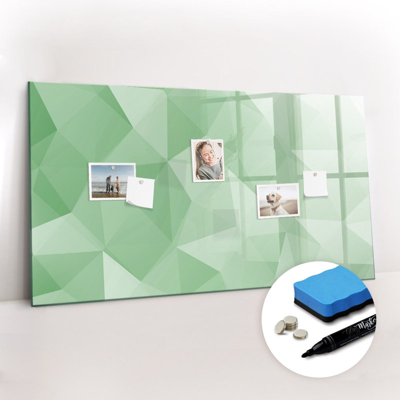 Magnetic Glass Dry Erase Board, Green