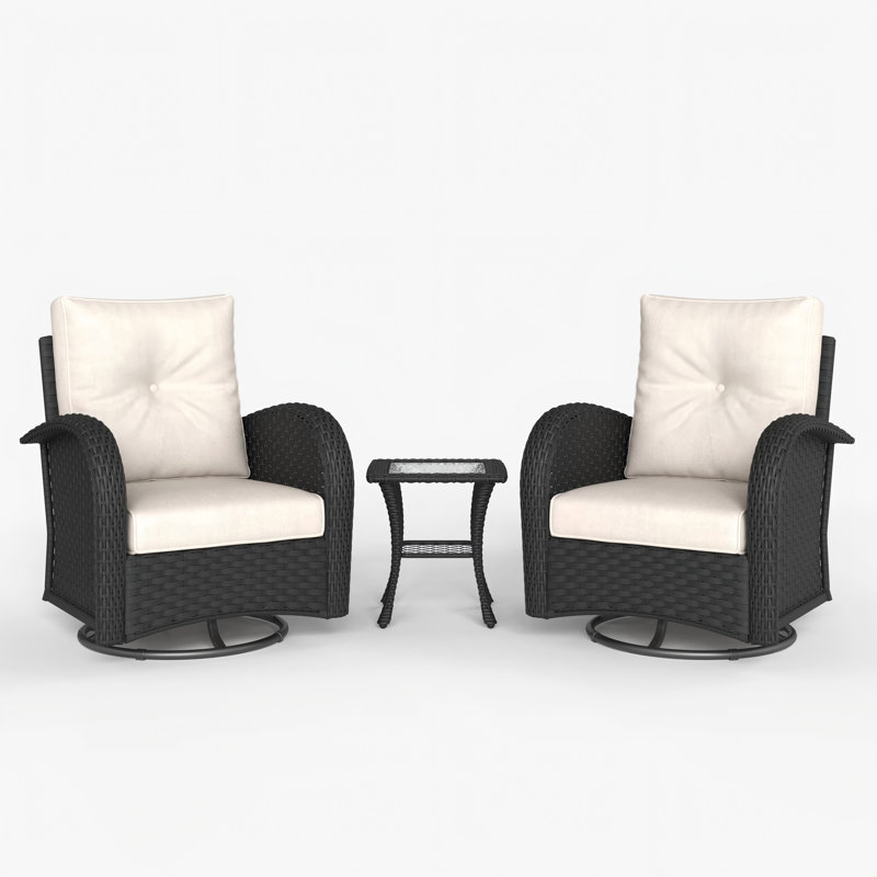 Metal Outdoor Glider, Beige, Black