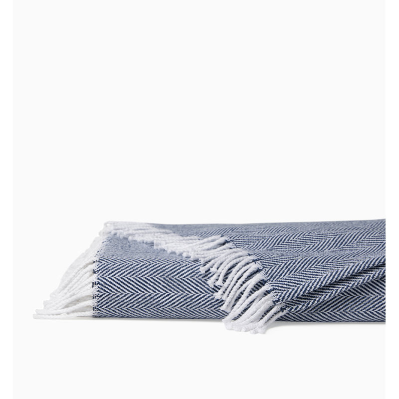 Celine Throw Blanket, Navy/White