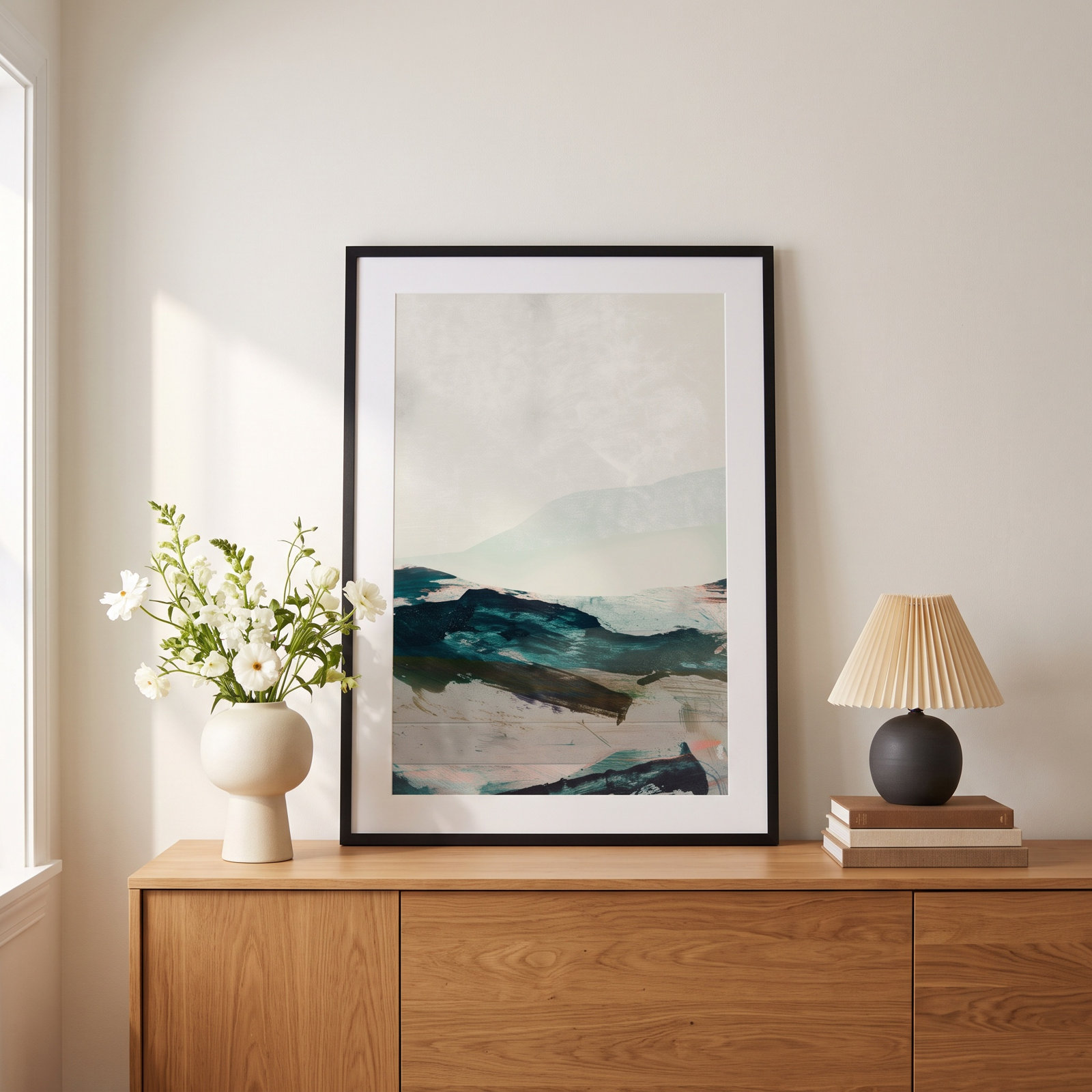 Cleve "Mountains No. 2" Print, Black Framed, 41" H x 30" W