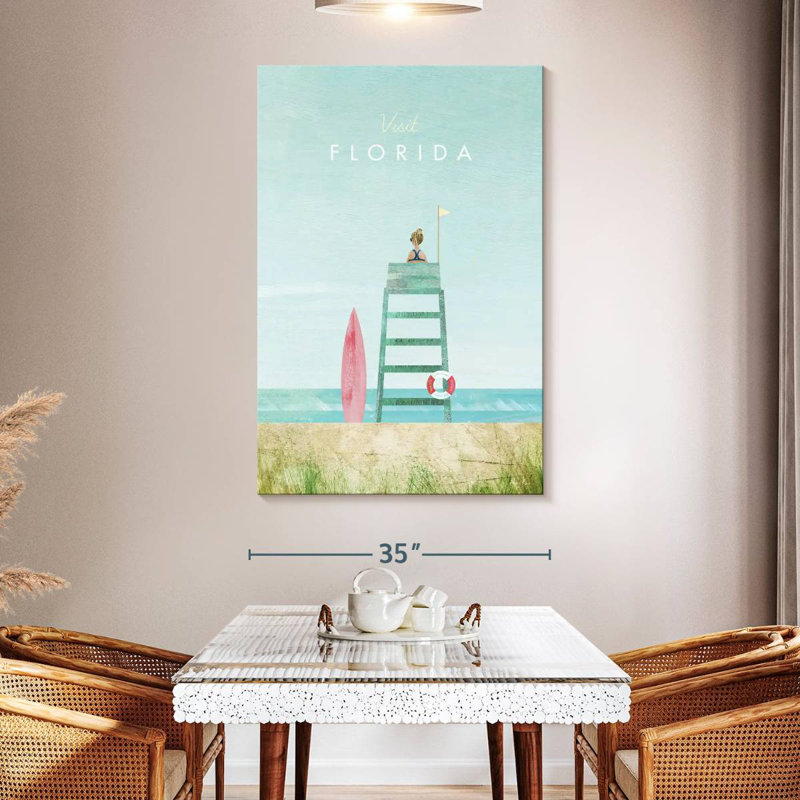 Affiche de voyage rétro Aime Florida, H 51 po x l 34 po